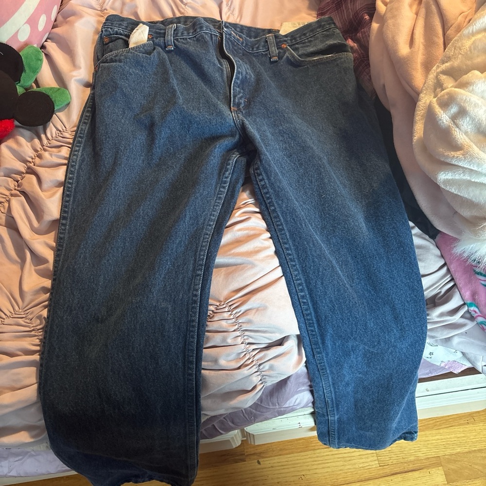 Wrangler Men's Deep Blue Relaxed Jeans